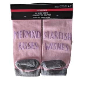 Mermaid Kisses Starfish Wishes women's socks NWT